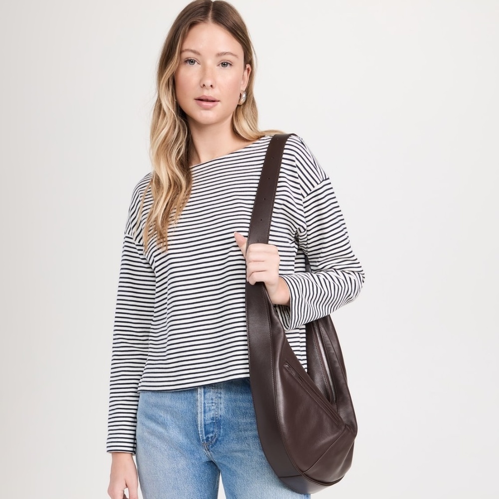 Rails Macy White/Navy Micro Stripe Long Sleeve Tee – Size Small